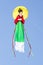 Great japanese woman like kite in the blue sky