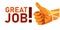 great job thumbs up appreciation gesture illustration achievement congratulations symbol