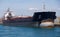 Great Lakes Freighter Ship at Dock.