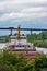 Great Lakes Freighter About To Go Under Highway Bridge