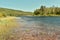 Great landscape on a Canadian lake in Quebec in summer