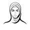 Great lovely muslim woman vector logo art