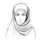 Great lovely vector art muslim woman logo