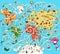 Great Map of the World Maze Game. Find the right way from Australia to Europe! Solution in hidden layer.