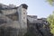 Great Meteor Byzantine miraculous monastery on rock formation, Meteora