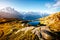 Great Mont Blanc glacier with Lac Blanc. Location Graian Alps, France, Europe