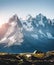 Great Mont Blanc glacier with Lac Blanc. Location Graian Alps, France, Europe