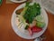 Great morning breakfast from Turkish restaurant, types of cheese in vegetables
