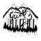 Great mountain. Hand drawn logo.