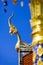 The great Naga statue Traditional Thai style with blue sky background