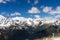 Great nature mountain landscapes. Fantastic perspective of caucasian snow inactive volcano Elbrus and clearly blue sky background