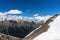 Great nature mountain landscapes. Fantastic perspective of caucasian snow inactive volcano Elbrus and clearly blue sky background