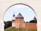 Great Novgorod. The Kremlin wall with towers. Russia