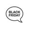 Great offers on black friday! Speech bubble clean design icon.