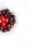 The great plate of cherries on a white background