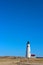 Great Point Light Lighthouse Nantucket with Blue Sky, Beach Grass and Dunes