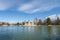 The Great Pond on Retiro Park in Madrid, Spain.