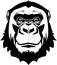 Great and powerful gorilla emblem art vector