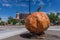 The Great Pumpkin sculpture using recycled materials