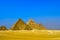 The Great pyramid of Giza in Egypt Cairo with Sphinx and camel