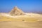 Great Pyramid of Giza illuminated at night, UNESCO World Heritage site, Cairo, Egypt.