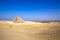 Great Pyramid of Giza illuminated at night, UNESCO World Heritage site, Cairo, Egypt.