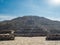 The Great Pyramid of Sun and Moon, views on ancient city ruins of Teotihuacan pyramids valley, The Road of Dead