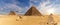 Great Pyramids of Egypt, beautiful desert panorama of Giza