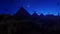 The Great Pyramids at Giza against starry sky, Cairo, Egypt