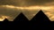 The Great Pyramids of Giza, near Cairo, Egypt, Sunset