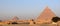 The Great Pyramids of Giza and Sphinx at sunrise