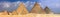 Great Pyramids, located in Giza. Panorama