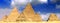 Great Pyramids, located in Giza. Panorama