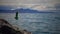 Great Salt Lake State Park. The navigational buoy swings on the water in the Great Salt Lake, Utah