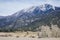 Great Sand Dunes National Park and Preserve with the alpine peaks of the Sangre de Cristo Mountains