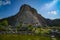 Great sculptural image of Lord Buddha erected on the mountain.