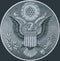 Great Seal of the United States obverse from the back of a one dollar bill.