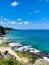 Great seaview on coral ocean, Uluwatu beach, Bali island, Indonesia