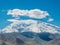 Great snow-capped mountain peak of Mount Muztag Ata on the Pamirs Plateau