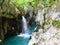 The great Soca gorge waterfalls in Trenta valley