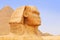 Great Sphinx of Giza and Pyramid. Cairo