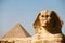 Great Sphinx Head Closeup Menkaure Pyramid