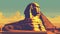 The Great Sphinx: A Vibrant Wpa Style Poster In Minimal Daytime