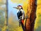 Great Spotted Woodpecker  Made With Generative AI illustration