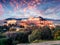 Great spring view of Parthenon, former temple, on the Athenian Acropolis, Greece, Europe. Colorful sunset in Athens. Treveling