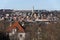 The Great Strahov Stadium with metro vent in foreground, Prague, Czech Republic