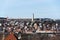 The Great Strahov Stadium with metro vent in foreground, Prague, Czech Republic