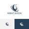 Great Strong Alpha Wolf Head Leader Business Logo