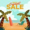 Great summer sale background, beautiful beach views