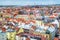 The Great Synagogue and Pilsen cityscape. Czech Republic